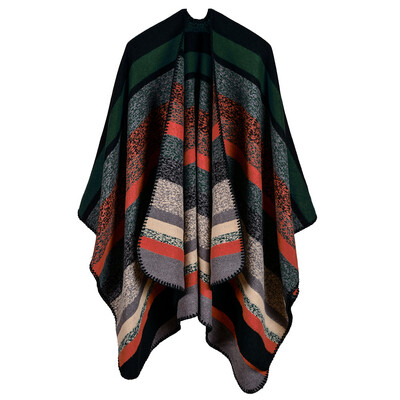 

Women Poncho Scarf Cardigan Sweater Striped Warm Cape Shawl Long Scarves Pashmina Outwear