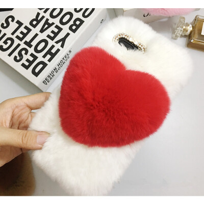 

Love Heart Case For Xiaomi Mi 6 Cute Rabbit Cover Hairy Fur Fluffy Phone Case