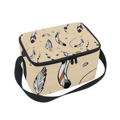 

ALAZA Insulated Lunch Box Little Leaves Lunch Bag for Men Women Portable Tote Bag Cooler Bag