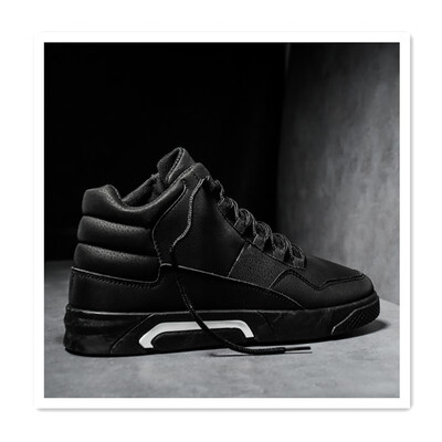 

Korean version of the trend of youth sports casual shoes fall Gao Bang mens shoes solid color board shoes hip hop