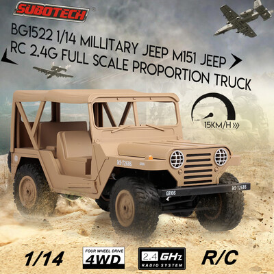 

SUBOTECH BG1522 114 Millitary Jeep M151 Jeep RC 24G Full Scale Proportion 4WD 15KMh Millitary Truck Off-road Buggy Car