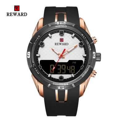 

REWARD 63095 Male Quartz Digital Movt Watch Silicone Strap Fashion Wristwatch