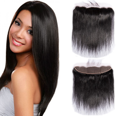 

100 Virgin Human Hair Swiss Lace Top Closure Bleached Knots 4"x4" Silky Straight
