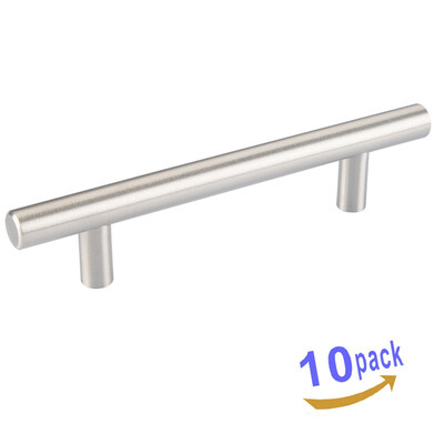 

10 Pack Satin Nickel Cabinet Hardware Handle Pull 37 Hole Center 59 Overall Length