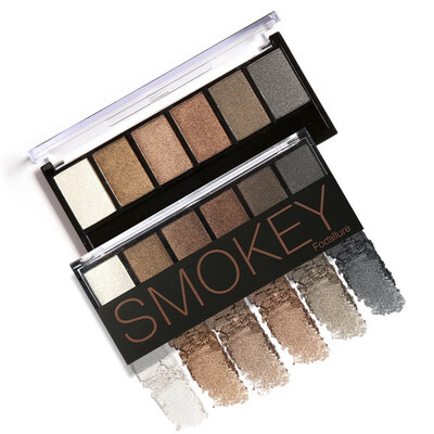 

FOCALLURE retro six-color smoky eyeshadow plate has long-lasting effect&earth color