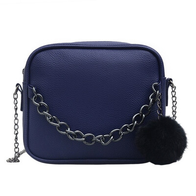 

Famous Designer Chain Women Bag Leather Handbag Women Messenger Bags PU Shoulder Crossbody Bag with Plush Ball Toy Bolsa