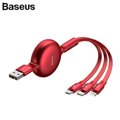

Basesus 3 in 1 USB Cable for iphone XS XR Samsung Note 9 S9 Type C Cable Micro USB Cable For HuaWei Xiaomi Charging USB Cable