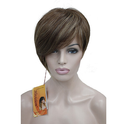 

StrongBeauty Short Soft Asymmetrical Brown Blonde Mix Wig heat freindy Full wig COLOUR CHOICES
