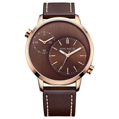 

BOFUTE Male Watches Casual Watch Dual Time Zone Japanese Quartz Movement Luminous Waterproof Genuine Leather Strap 0035G