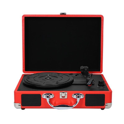 

Turntable With Speakers Vintage Phonograph Record Player Stereo Sound Black US-type