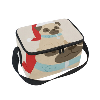 

ALAZA Lunch Box Insulated Lunch Bag Large Cooler Christmas Dog Puppy Tote Bag