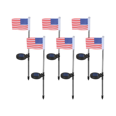 

New Practical LED National Flag Solar Power 2Pcs Waterproof Outdoor Rechargeable Polysilicon Sensor Model Garden Yard Lawn Decorat