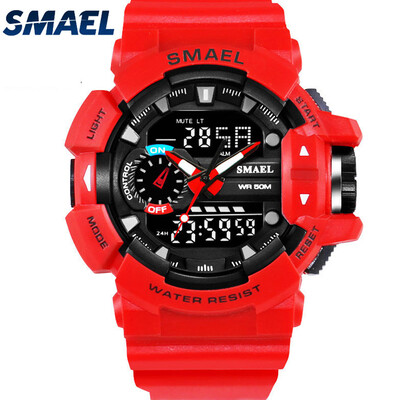 

Mens Stylish Sports Multi-function Electronic Waterproof Watch Dual Display Wristwatches