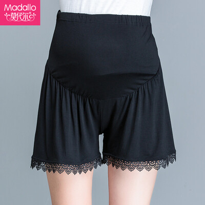 

Madallo Summer anti-glare maternity leggings thin maternity pants&shorts black dress for women  90-120 kg