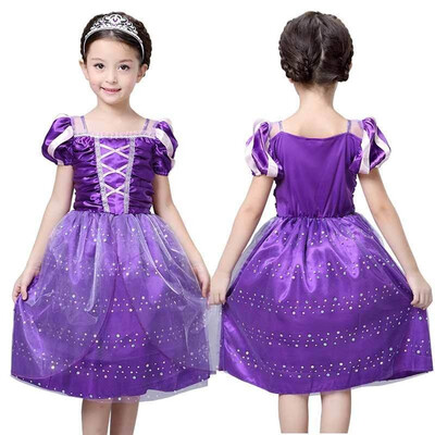 

Girls Rapunzel Fancy Dress Costume Kids Princess Outfit UK Ages 345678910