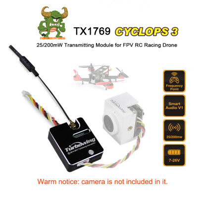 

Turbowing CYCLOPS 3 V3 TV17621 170° Wide Angle Micro DVR Camera&TX1769 25200mW Transmitter Module for FPV RC Racing Drone