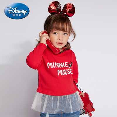 

Disney Disney self-employed childrens clothing girls small childrens tide cool skirt sweater 2019 spring&summer new DA9166A7E02 bright red 120