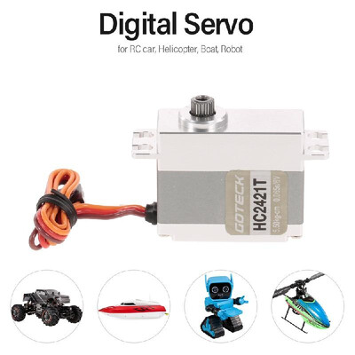 

GOTECK HC2421T Metal Gear High Torque 65KG Digital Servo with Coreless Motor Waterproof for RC Car Helicopter Boat Robot