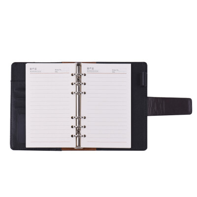 

A6 PU Loose-leaf Spiral Notebook Binder Business Planner Dairy Agenda Vintage Office Stationery w Card Photo Slot Pen Holder Magn