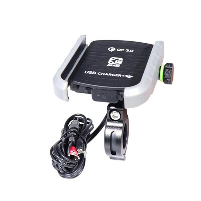 

Motorcycle Bicycle Phone Holder Handlebar Clip Stand Bike Stand Aluminum Mount Motobike QC30 Fast Charging Bracket 360 Rotating G