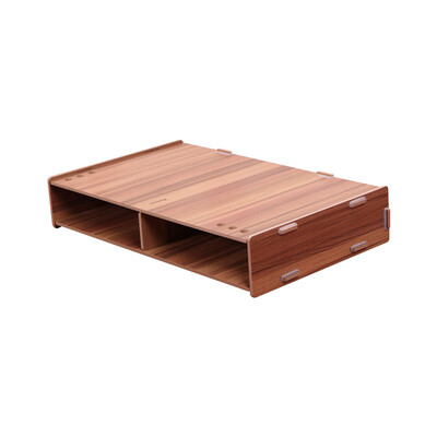 

Wood Monitor Stand Riser Computer Desk Organizer with Storage Slots for Office Supplies School Teachers
