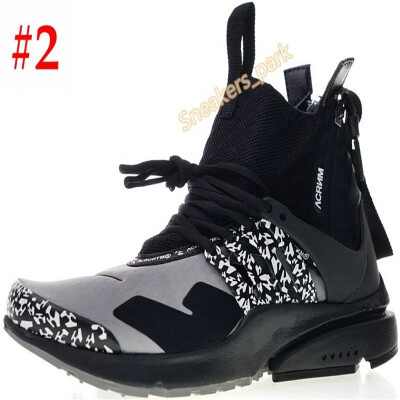 

2019 ACRONYM X Presto Mid V2 Men Running Shoes Racer Pink Cool Grey Darts Street Designer Sneakers Camouflage Graffiti Shoes