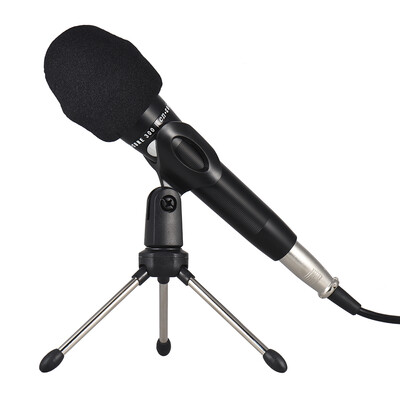 

Handheld Microphone XLR Wired Condenser Mic with Mini Tripod Stand for KTV Karaoke Network Singing On-line Live Streaming