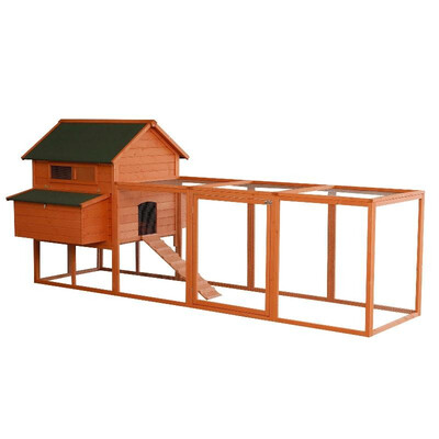 

XL Solid Wood Deluxe Outdoor Lockable Chicken Coop Kit with Nesting Box&Run