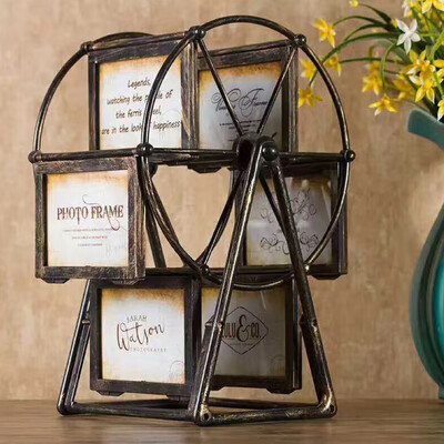

Creative Plastic Rotatable Home Decoration Gift Retro Vintage Nostalgic Style Windmill Ferris Wheel Photoframe