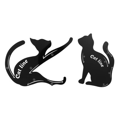 

2pcspack Cat Line Stencils Cards Eye Makeup Tool Eyeliner Eyeshadow Template