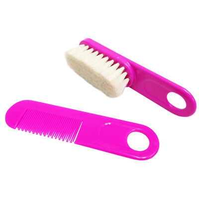 

Baby Hair Brush & Comb Set For Newborn Toddler Fine Hair Care Soft Bristles Random Color