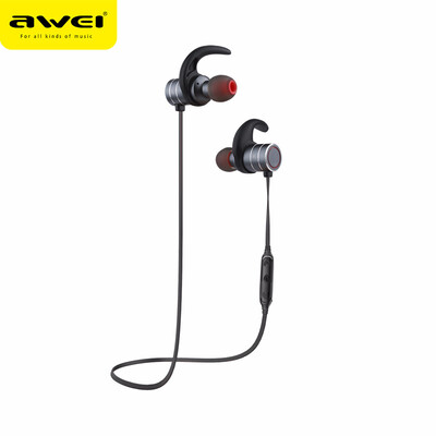 

2018 AWEI AK9 Wireless Sports Bluetooth Earphone Magnetic IPX4 Waterproof Headset for IPhone for Huawei Smartphones