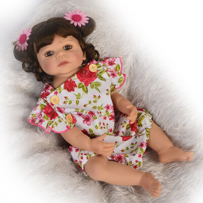 

23 Inch Gold Hair Baby Reborn De Silicone 57 Cm Fashion Reborn Baby Doll Realistic Newborn Doll Toy For Girl Kids Gift Can Bathe