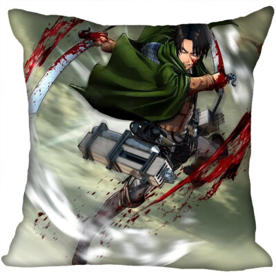 

Attack On Titan Pillow Cover Bedroom Home Office Decorative Pillowcase Square Zipper Pillow Cases Satin Fabric No Fade 35x35CM 35x35CM