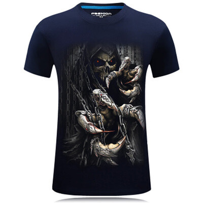 

Cotton T Shirt Men 3d Print Short Sleeve Tops Tees 2019 Korea Style O-Neck Shirts for Men&Women