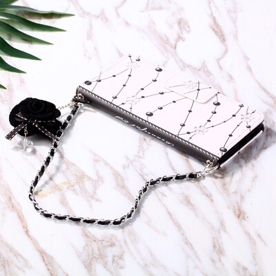 

9 Styles Handmade Vintage Handbag Book flip Cover Tassels Three-dimensional Flower Pendant Chain for iPhone XR Flip Flower Case