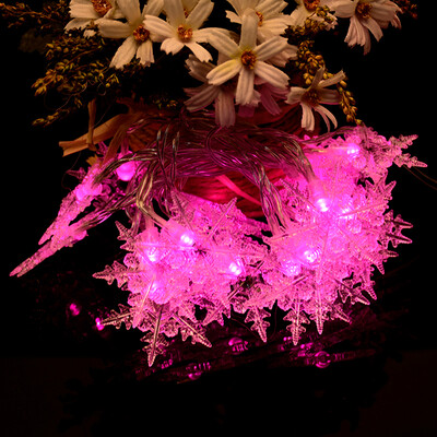 

Hexagonal Snowflake Holiday String Lights Christmas Lights LED Decorative Light Total Length 21 Meters with Battery Box