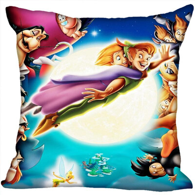 

Peter Pan Pillow Cover Bedroom Home Office Decorative Pillowcase Square Zipper Pillow Cases Satin Fabric No Fade