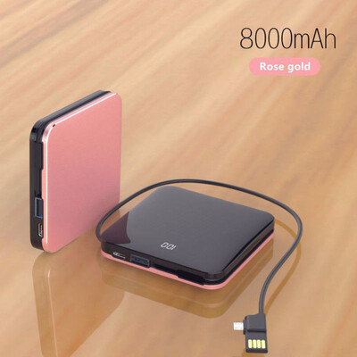 

Power Bank Fashion Gift Ultra-Thin Mirror Mini Wireless Charging Mobile Power 8000mAh