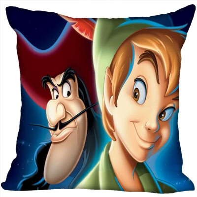 

Peter Pan Pillow Cover Bedroom Home Office Decorative Pillowcase Square Zipper Pillow Cases Satin Fabric No Fade