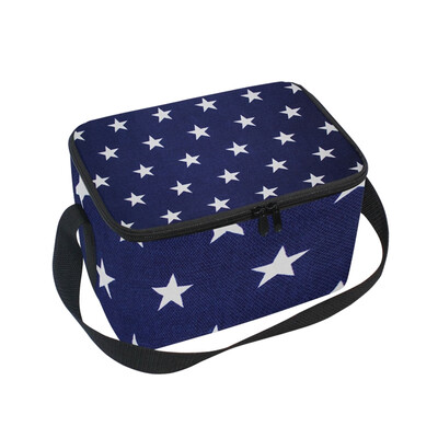 

ALAZA Insulated Lunch Box Star Background Lunch Bag for Men Women Portable Tote Bag Cooler Bag