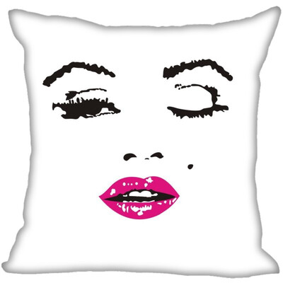 

Marilyn Monroe Pillow Cover Bedroom Home Office Decorative Pillowcase Square Zipper Pillow Cases Satin Fabric No Fade