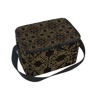 

ALAZA Insulated Lunch Box Retro Texture Lunch Bag for Men Women Portable Tote Bag Cooler Bag
