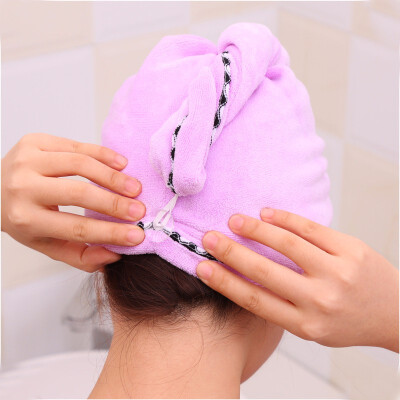 

Women Bathroom Super Absorbent Quick-drying Microfiber Bath Towel Hair Dry Cap Salon Towel