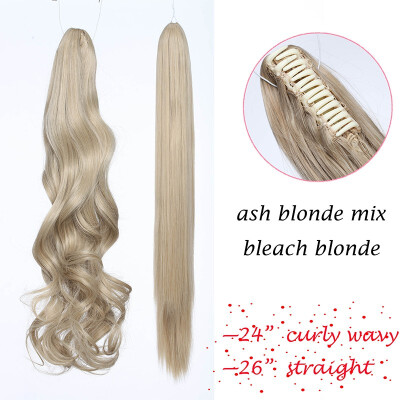 

24-26 Inch Adjustable Messy Style Ponytail Hair Extension with Jaw Claw Synthetic Hair-Piece