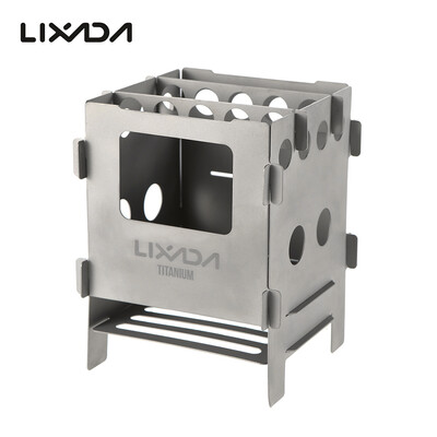 

Lixada Portable Stainless Steel Lightweight Folding Wood Stove Pocket Stove Outdoor Camping Cooking Picnic Backpacking Stove