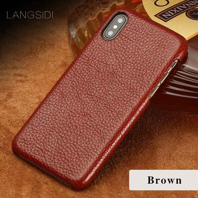 

Leather phone case iPhone5 6 7 8s plus protective shell lychee leather back cover leather all-inclusive for x xs max xr phone case