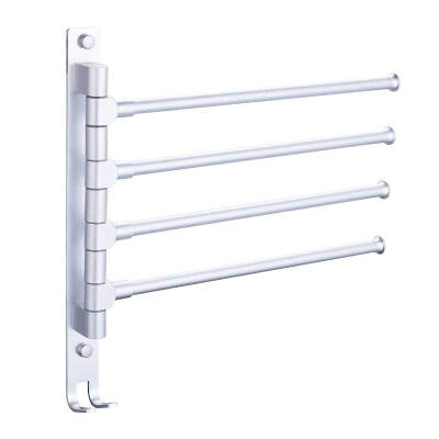 

YOUQIN YOUQIN free punching rotating towel rack bathroom rack space aluminum bathroom wall hanging towel rack activity four rod with hook toilet