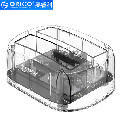 

ORICO mobile hard disk box base 3525 inch offline copy hard drive type Type-c interface solid state mechanical external box double disk full transparent 6239C3-C
