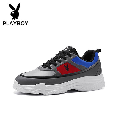 

Playboy PLAYBOY personality fashion Korean version of the platform casual shoes men wear comfortable DS85201 gray red 40